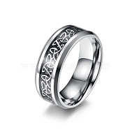 Titanium Steel Triquetra/Trinity Knot Finger Rings for Men Women, Stainless Steel Color, Inner Diameter: 19mm(PW-WG54165-02)