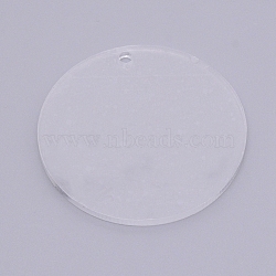 Acrylic Pendants, Flat Round, Clear, 50x3mm, Hole: 3mm(OACR-WH0005-26F)