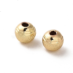 Rack Plating Brass Spacer Beads, Long-Lasting Plated, Round, Real 18K Gold Plated, 6x5.5mm, Hole: 1.6mm(KK-F859-05G)