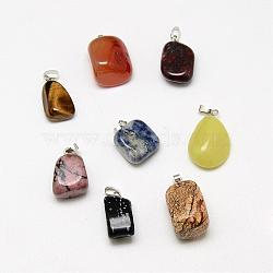Natural & Synthetic Mixed Stone Pendants, Mixed Shaped, 18~25x9~16x6~15mm, Hole: 5x2mm(G-Q469-05)
