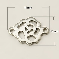 201 Stainless Steel Links, Flower, 11x14x1mm, Hole: 1mm(STAS-C013-2)