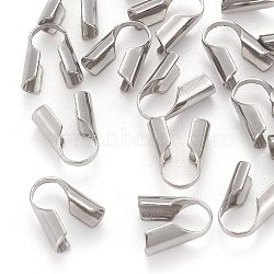 Stainless Steel Bead Tips, Stainless Steel Color, 9.5x5mm(STAS-R062-4mm)