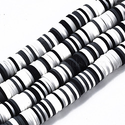 Handmade Polymer Clay Beads Strands, for DIY Jewelry Crafts Supplies, Heishi Beads, Disc/Flat Round, Light Grey, 8x0.5~1mm, Hole: 2mm, about 350~387pcs/strand, 15.75 inch~16.14 inch(40~41cm)(CLAY-R089-8mm-150)