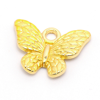 Alloy Enamel Pendant, Butterfly, Cadmium Free & Lead Free, Light Gold, Yellow, 13x17.5x2.5mm, Hole: 2mm