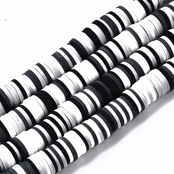 Handmade Polymer Clay Beads Strands, for DIY Jewelry Crafts Supplies, Heishi Beads, Disc/Flat Round, Light Grey, 8x0.5~1mm, Hole: 2mm, about 350~387pcs/strand, 15.75 inch~16.14 inch(40~41cm)