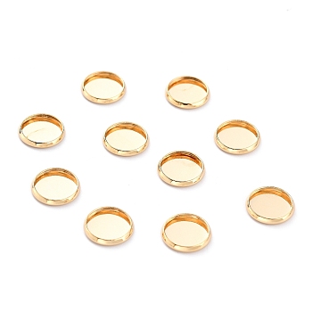 304 Stainless Steel Cabochon Settings, Plain Edge Bezel Cups, Flat Round, Golden, 12x2mm Tray: 10mm