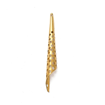 Multi-hole Brass Pendants, Cone, Golden, 44x6x6mm, Hole: 0.9mm