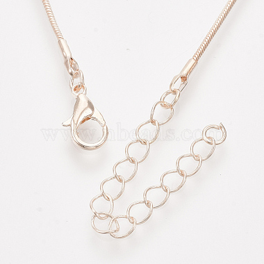 Brass Round Snake Chain Necklace Making(MAK-T006-11B-RG)-2