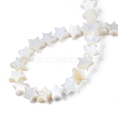 Eau douce naturelle de coquillage perles brins(SHEL-S278-01A-01)-4