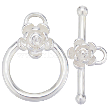 Silver Flower Sterling Silver Toggle Clasps