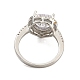 Rack Plating Brass Micro Pave Cubic Zirconia Adjustable Rings(RJEW-H226-01P)-3