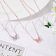3Pcs 3 Colors Acryllc Butterfly Pendant Necklaces Set(NJEW-AN0001-22)-7
