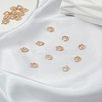 20Pcs Alloy Pendants, with Cubic Zirconia, Heart Charms, Golden, 12x8.5x5mm, Hole: 1mm(ZIRC-LP0001-10G)