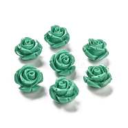 Synthetic Coral Carved Beads, Dyed, Flower, Medium Aquamarine, 11.5x11.5x8.5mm, Hole: 1.2mm(CORA-H003-01A-05)