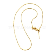 1mm Rack Plating Brass Cardano Chain Adjustable Slider Necklaces for Women Men, Cadmium Free & Lead Free, 901 Stainless Steel Clasp, Long-Lasting Plated, Real 18K Gold Plated, 17.95 inch(45.6cm)(MAK-L044-37G)