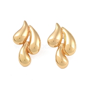 Teardrop 304 Stainless Steel Stud Earrings for Women, Golden, 29.5x18mm(EJEW-K278-29G)