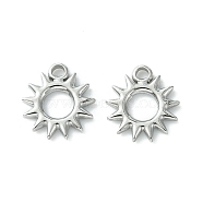 Non-Tarnish 304 Stainless Steel Charms, Sun Charms, Stainless Steel Color, 12x11x1.6mm, Hole: 1.5mm(STAS-L269-058P)