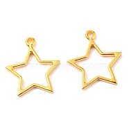 Vacuum Plating 304 Stainless Steel Pendants, Hollow, Star Charm, Golden, 21.5x19x1.5mm, Hole: 1.6mm(STAS-F287-13G)