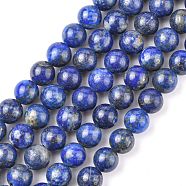Natural Lapis Lazuli Beads Strands, Round, Royal Blue, 8mm, Hole: 1mm, about 46pcs/strand, 15.7 inch(G-G099-8mm-7)
