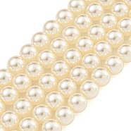 Glass Pearl Beads Strands, Round, Bisque, 6mm, Hole: 0.6mm, about 67pcs/strand, 15.55''(39.5cm)(HY-G002-01C-02)