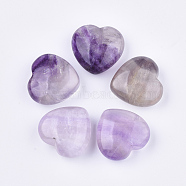 Natural Amethyst Heart Love Stone, Pocket Palm Stone for Reiki Balancing, 29x30x14~15mm(G-S349-18A)
