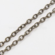 Iron Cable Chains, Unwelded, Oval, Gunmetal, with Spool, 4x3x1mm, about 328.08 Feet(100m)/roll(CHT104Y-B)
