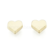 Alloy Beads, Cadmium Free & Lead Free, Heart, Light Gold, 6x7x2.5mm, Hole: 1.4mm(PALLOY-P284-08LG)