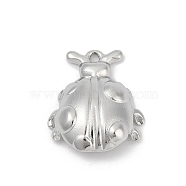 304 Stainless Steel Pendants, Anti-Tarnish, Ladybug Charm, Stainless Steel Color, 20x17x3.5mm, Hole: 1.5mm(STAS-Q350-18P)