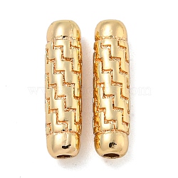 Brass Pendants, Column, Real 18K Gold Plated, 15x3.8mm, Hole: 1.4mm(KK-N254-113G)