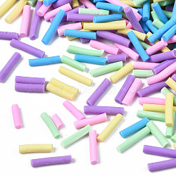 Handmade Polymer Clay Cabochons, Fashion Nail Art Decoration Accessories, Tube, Mixed Color, 2~12x1.5mm(CLAY-N006-88)