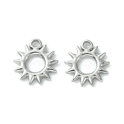 304 Stainless Steel Charms, Sun Charms, Stainless Steel Color, 12x11x1.6mm, Hole: 1.5mm(STAS-L269-058P)