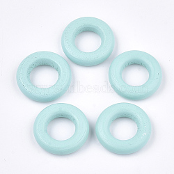 Painted Wooden Linking Rings, Ring, Pale Turquoise, 24.5x6mm, Hole: 12mm(WOOD-Q040-003B-06)