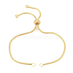Adjustable 304 Stainless Steel Bracelet Making, Slider Bracelets, Golden, 9 inch(23cm), 1.5mm, Hole: 2.5~3mm(STAS-G169-02G)