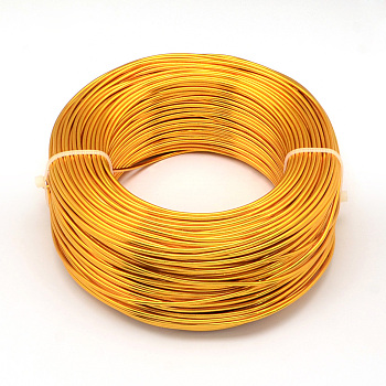 Round Aluminum Wire, Bendable Metal Craft Wire, for DIY Jewelry Craft Making, Orange, 6 Gauge, 4mm, 16m/500g(52.4 Feet/500g)
