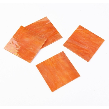 Variety Glass Sheets, Large Cathedral Glass Mosaic Tiles, for Crafts, Orange, 105~110x105~110x2.5mm