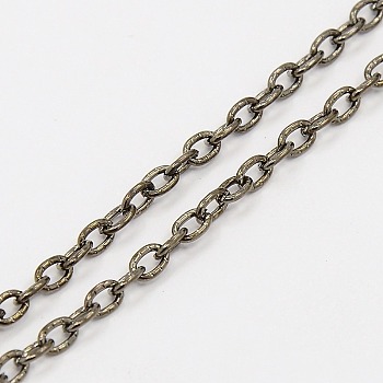 Iron Cable Chains, Unwelded, Oval, Gunmetal, with Spool, 4x3x1mm, about 328.08 Feet(100m)/roll