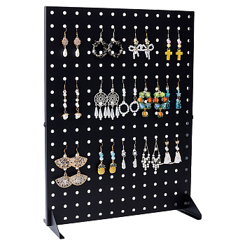 Iron Earring Display Stands, Rectangle Jewelry Holder for Earrings Storage, Black, 11.7x33x43.1cm