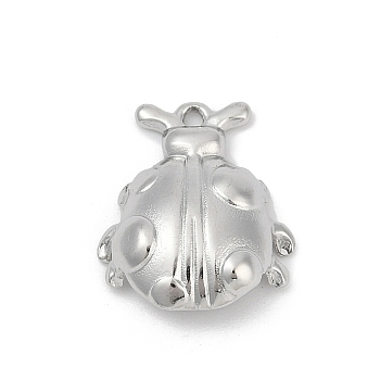 304 Stainless Steel Pendants, Anti-Tarnish, Ladybug Charm, Stainless Steel Color, 20x17x3.5mm, Hole: 1.5mm