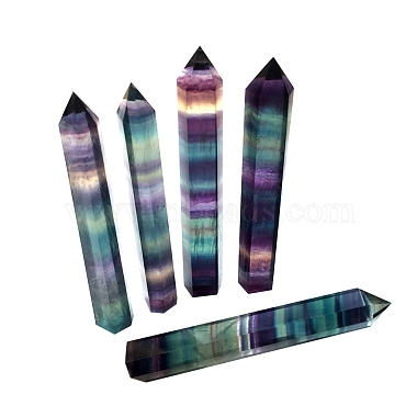 Natural Colorful Fluorite Pointed Prism Bar Home Display Decoration(G-PW0007-098D)-2