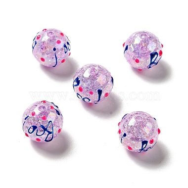 AB Color Transparent Crackle Acrylic Round Beads(OACR-A013-04C)-2