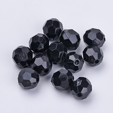 Black Round Acrylic Beads