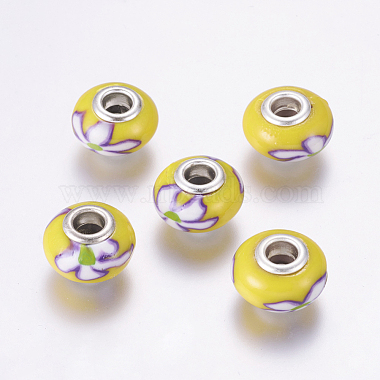 Gold Rondelle Polymer Clay European Beads