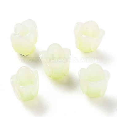 4-Petal Opaque Acrylic Bead Caps(SACR-D007-08B)-2
