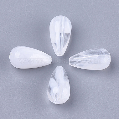 22mm White Teardrop Acrylic Beads