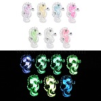 10Pcs Transparent Luminous Acrylic Pendants, Glow in the Dank, Sea Horse, 34x20.5x7.5mm, Hole: 1.6mm(TACR-FP0001-02B)