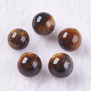 Natural Tiger Eye Beads, Half Drilled, Round, 8mm, Hole: 1.2mm(G-K275-17-8mm)