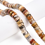 Natural Crazy Agate Beads Strands, Heishi Beads, Disc, 10.5x4.5mm, Hole: 1mm, about 50pcs/strand, 8.46~8.78''(21.5~22.5cm)(G-T138-56)