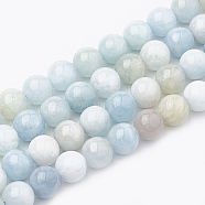 Natural Aquamarine Beads Strands, Round, 6~7mm, Hole: 1mm, about 60~67pcs/strand, 15.7 inch(G-S333-6mm-003)