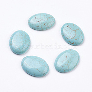Natural Howlite Cabochons, Oval, Dyed, 25x18x5mm(G-E482-01D)