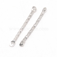 Iron Links Connectors, for DIY Earring, Rectangle, Platinum, 25.5x2.3x1mm, Hole: 1mm, 50pcs/bag(IFIN-WH0055-02C-P)